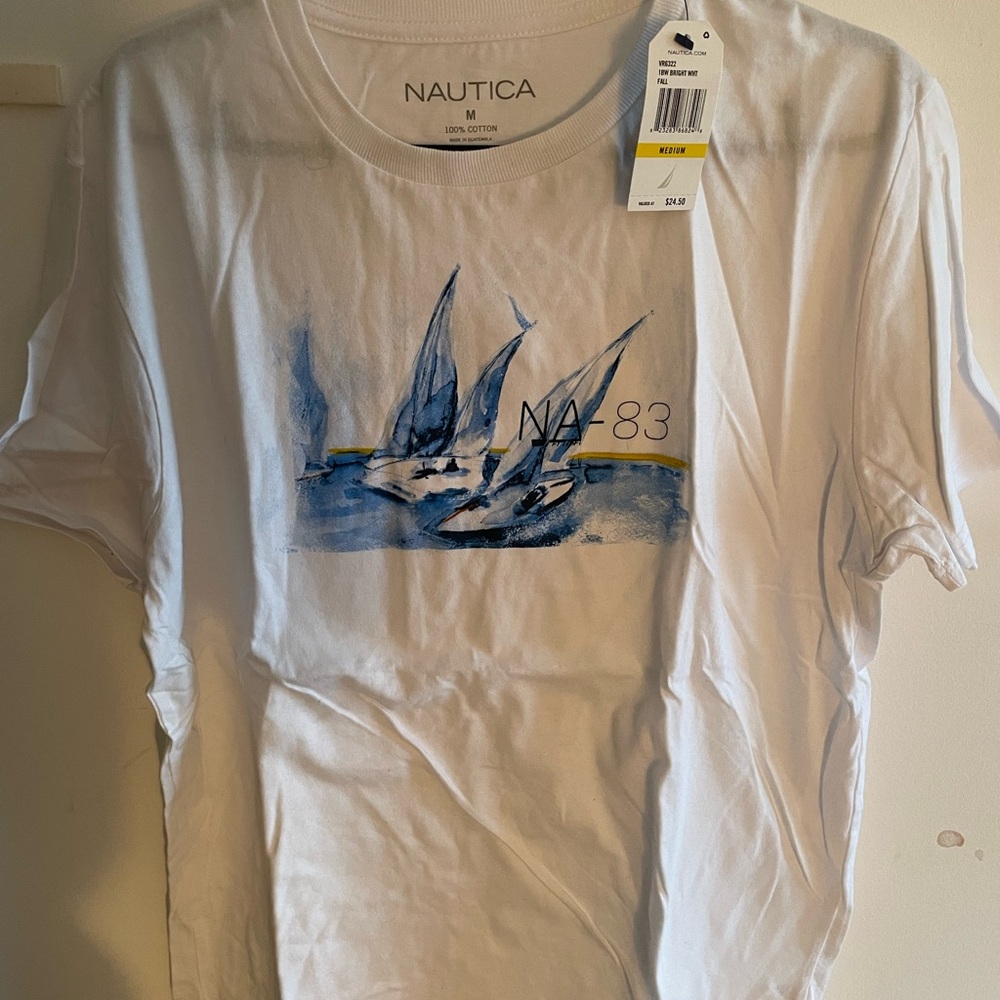 Nautica White Graphic T-Shirt